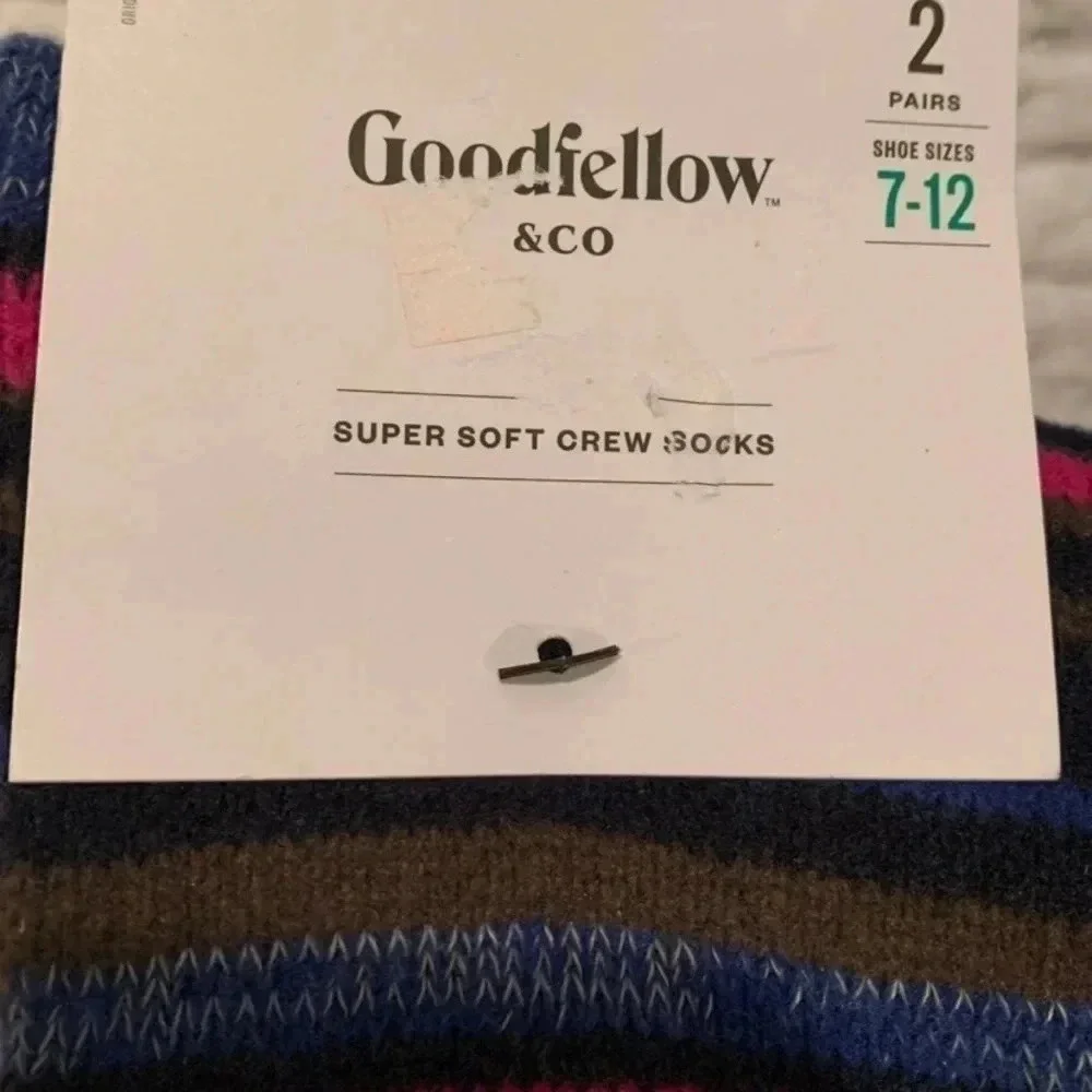 Goodfellow Co Crew Socks 2 Pairs Size 7-12 New